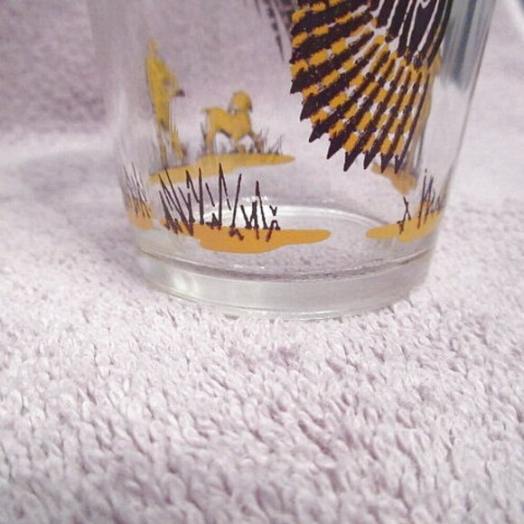 1950s Vtg Hazel Atlas Hunting Pheasant Glasses Highball Drinking Set Of 4 MCM - Picture 11 of 12
